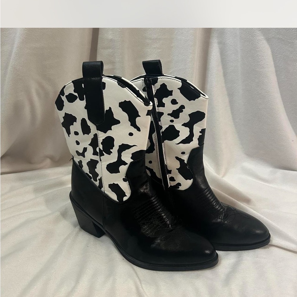 Cow Print Western Boots